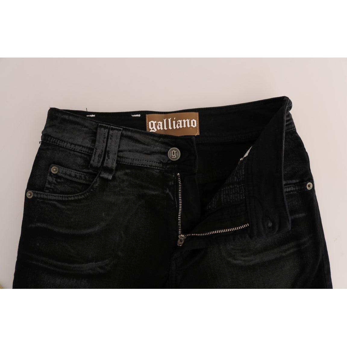 John Galliano Gray Wash Cotton Stretch Regular Fit Jeans John Galliano