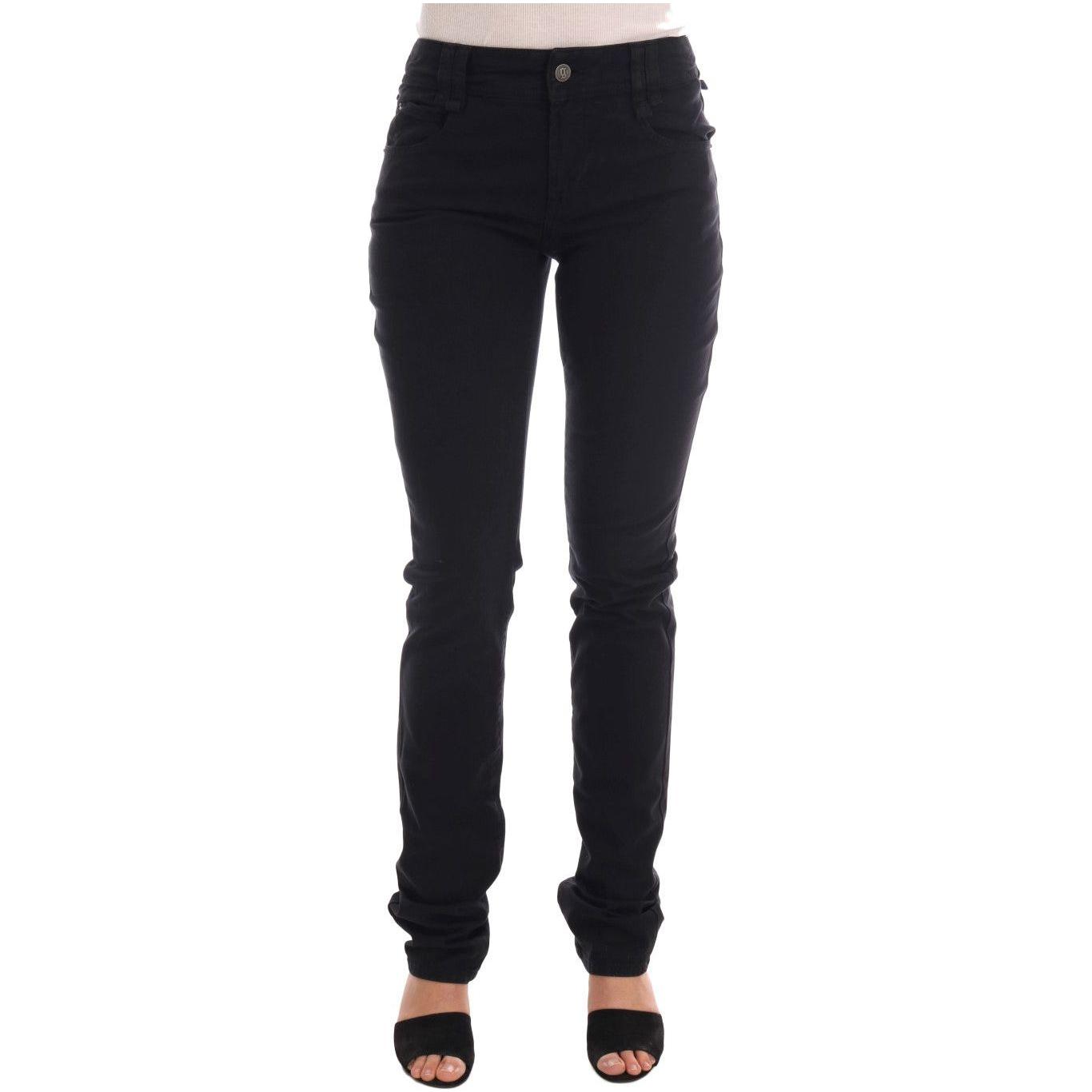 John Galliano Black Cotton Denim Stretch Regular Fit Jeans John Galliano