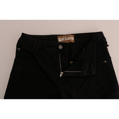 John Galliano Black Cotton Denim Stretch Regular Fit Jeans John Galliano