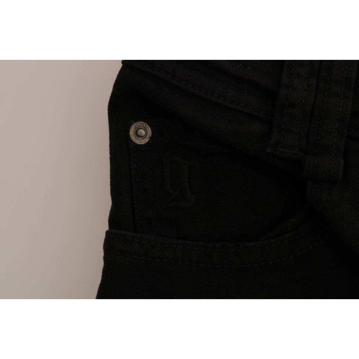 John Galliano Black Cotton Denim Stretch Regular Fit Jeans John Galliano