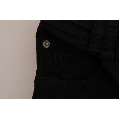 John Galliano Black Cotton Denim Stretch Regular Fit Jeans John Galliano