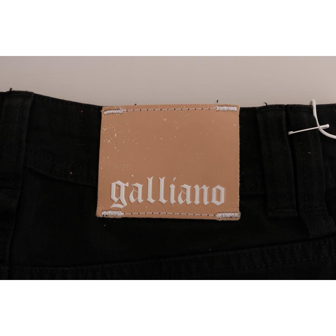 John Galliano Black Cotton Denim Stretch Regular Fit Jeans John Galliano