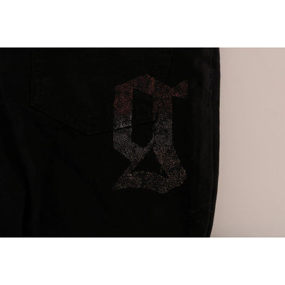 John Galliano Black Cotton Denim Stretch Regular Fit Jeans John Galliano