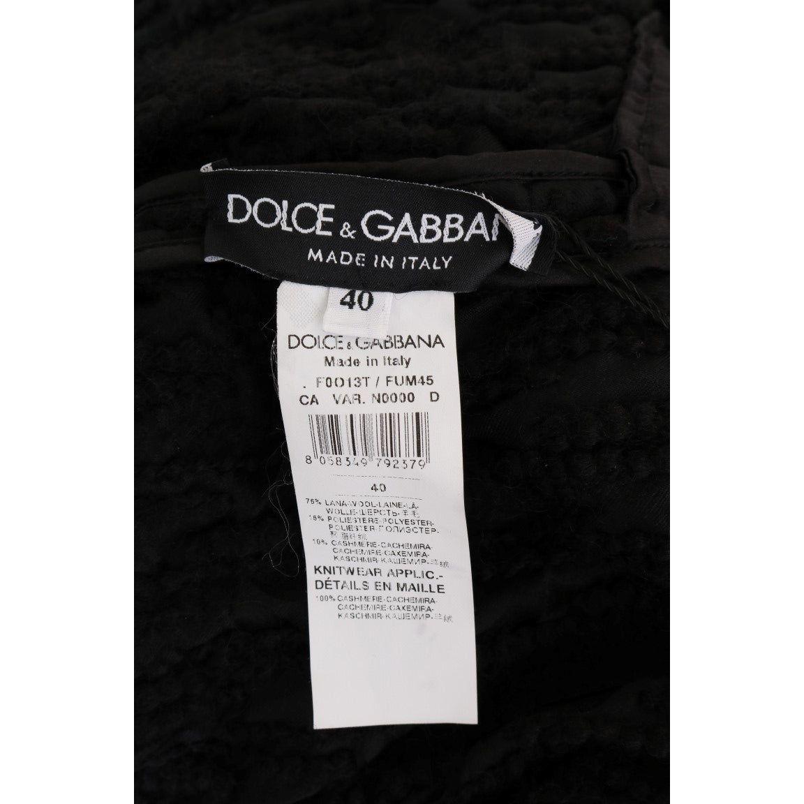 Dolce & Gabbana Black Fringes Wool Pullover Sweater Dolce & Gabbana