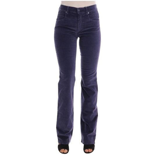 Ermanno Scervino Purple Corduroy Stretch Bootcut Pants Ermanno Scervino