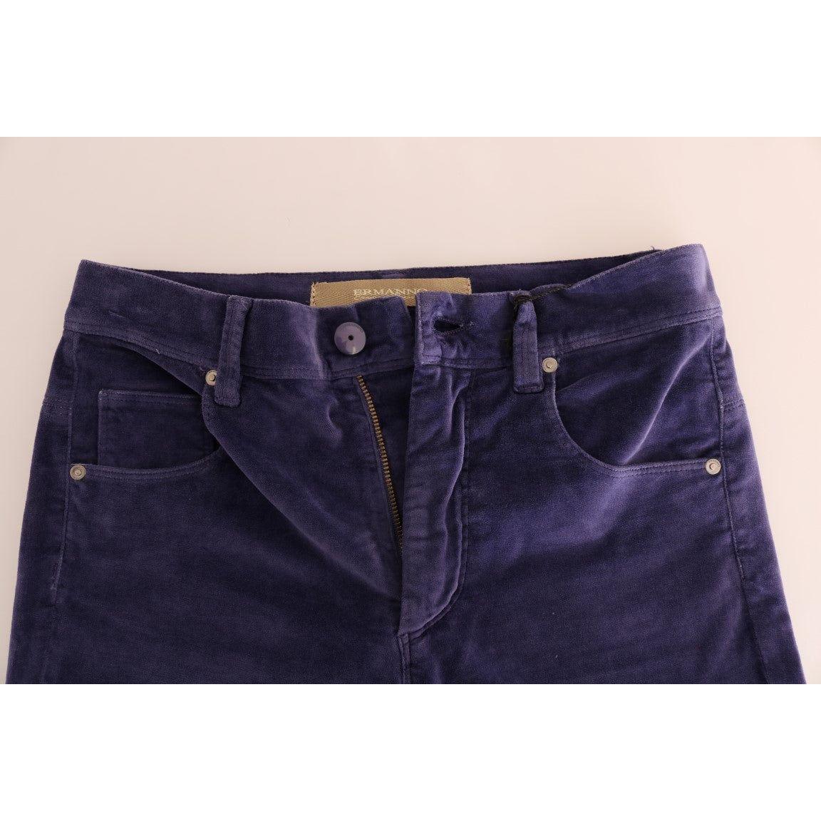 Ermanno Scervino Purple Corduroy Stretch Bootcut Pants