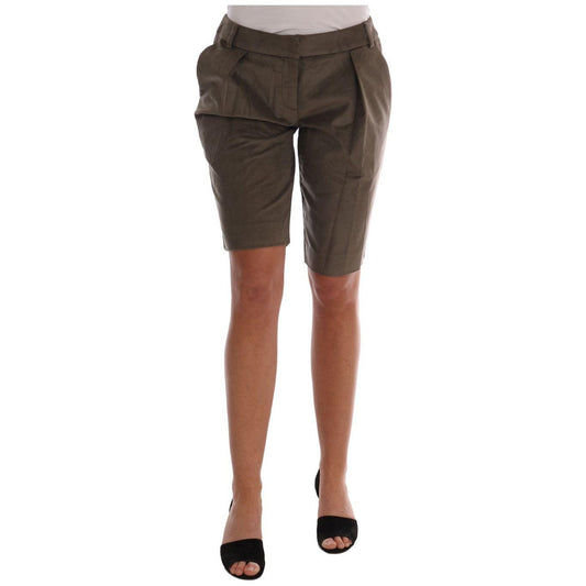 Ermanno Scervino Brown Velvet Bermuda Shorts Ermanno Scervino