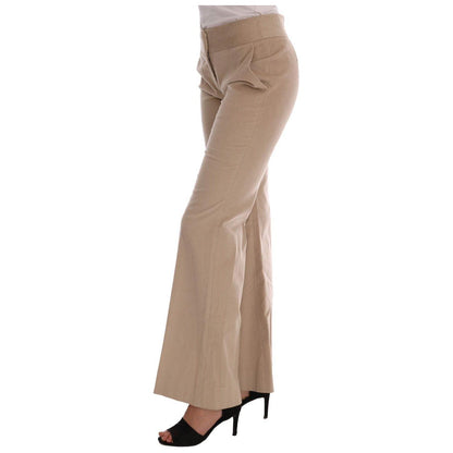Ermanno Scervino Beige Cotton Bootcut Pants Ermanno Scervino