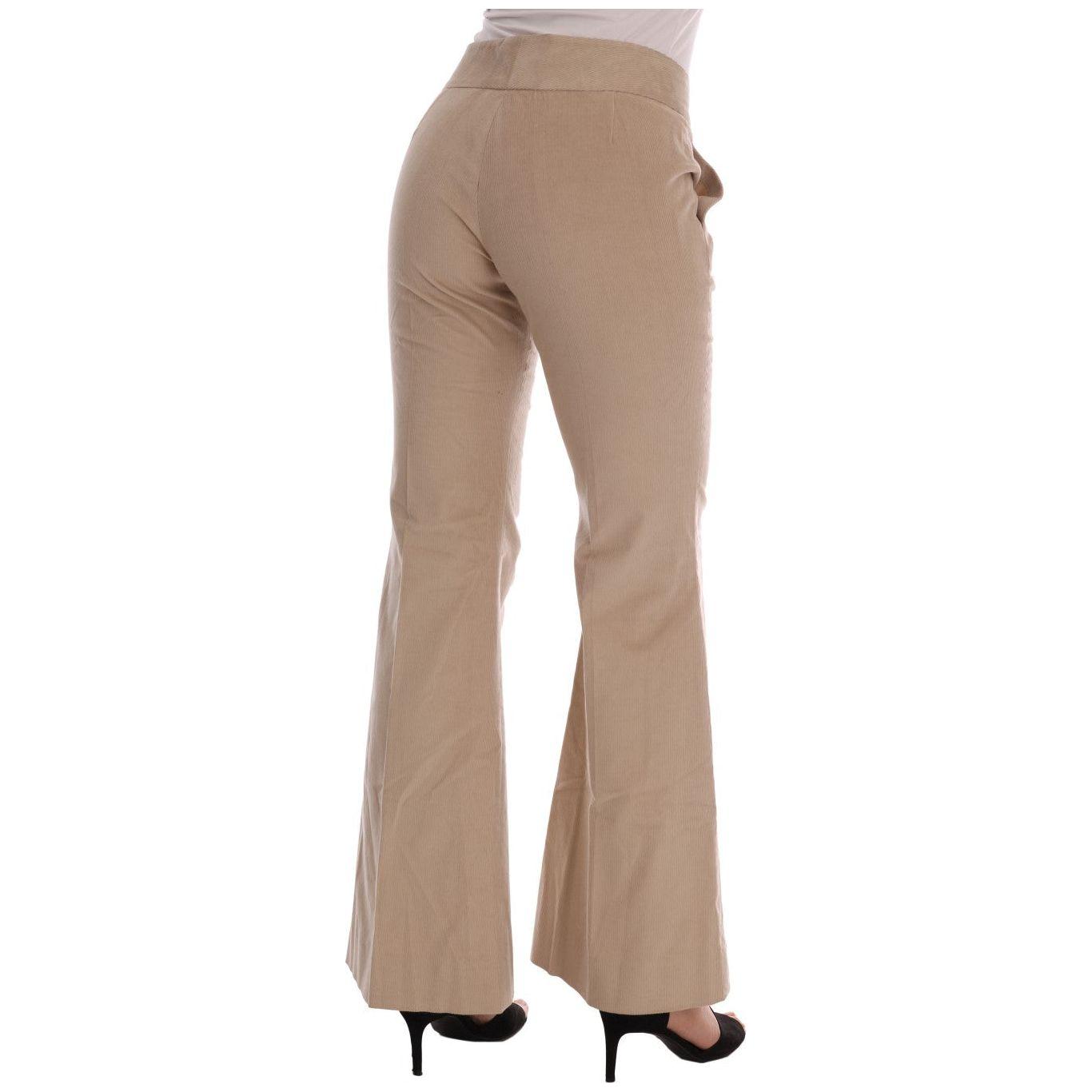 Ermanno Scervino Beige Cotton Bootcut Pants Ermanno Scervino