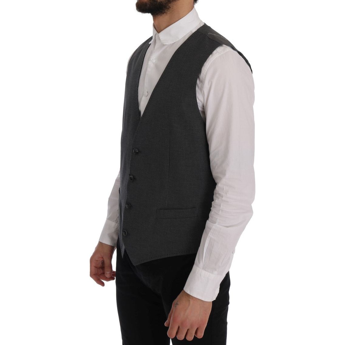 Elegant Gray Waistcoat Vest