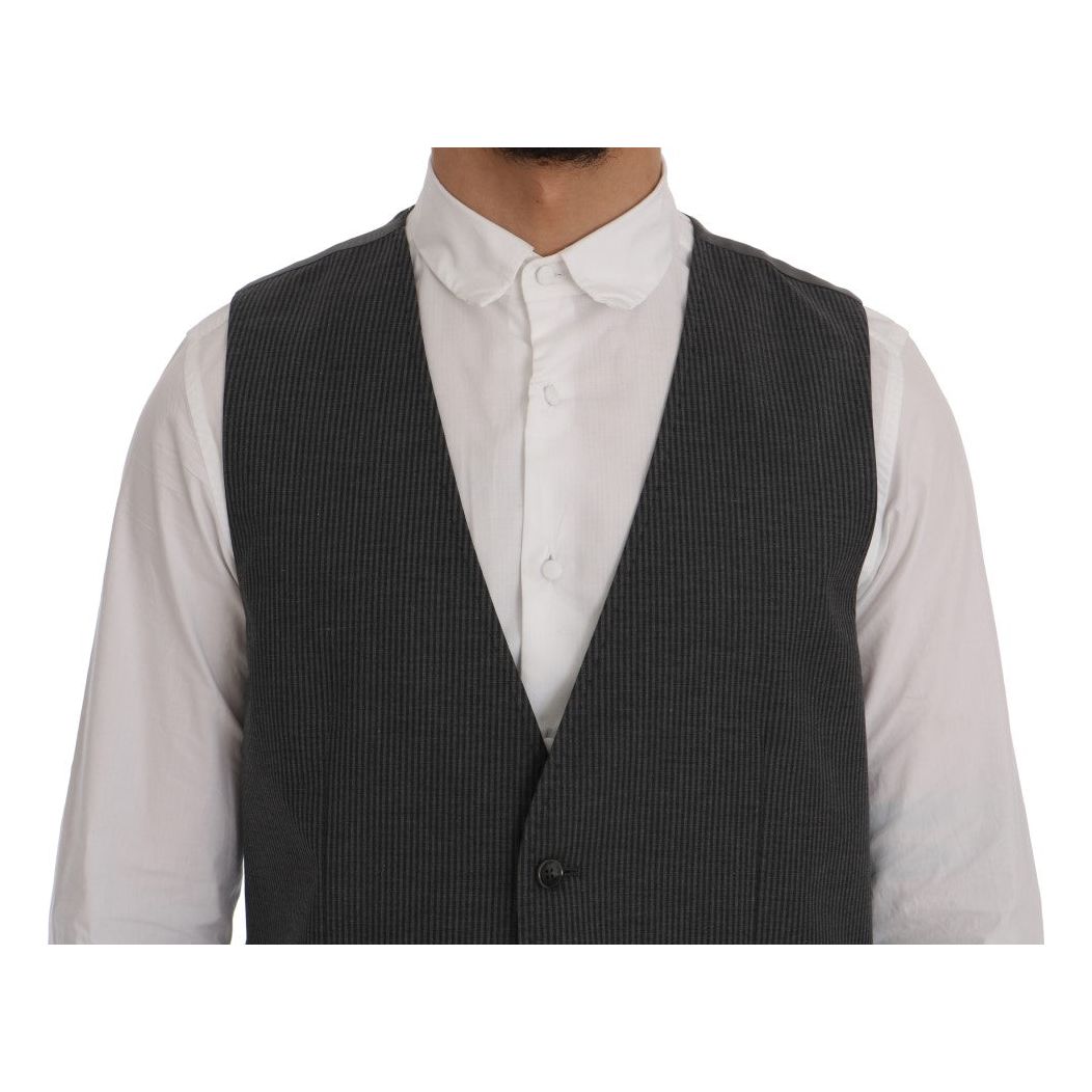 Elegant Gray Waistcoat Vest