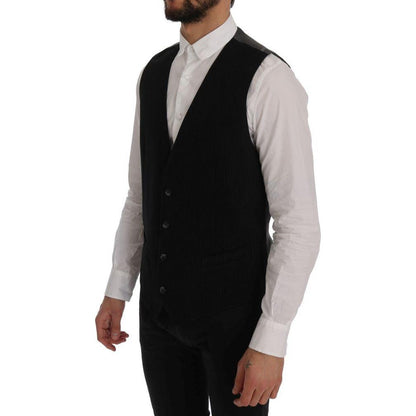 Dolce & Gabbana Black STAFF Cotton Rayon Vest Dolce & Gabbana