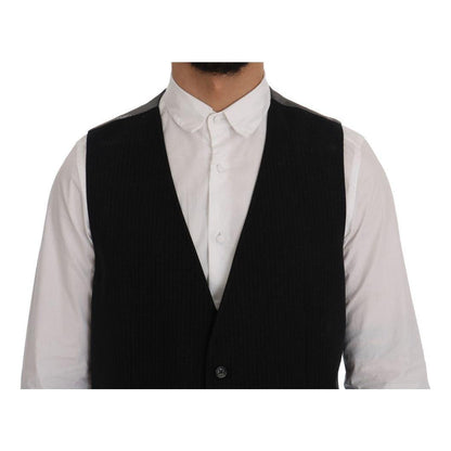 Dolce & Gabbana Black STAFF Cotton Rayon Vest Dolce & Gabbana