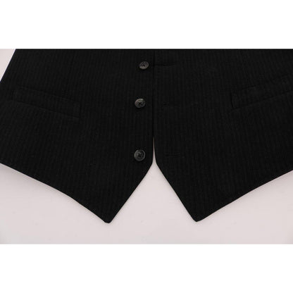 Dolce & Gabbana Black STAFF Cotton Rayon Vest Dolce & Gabbana