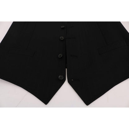 Dolce & Gabbana Black STAFF Wool Stretch Vest