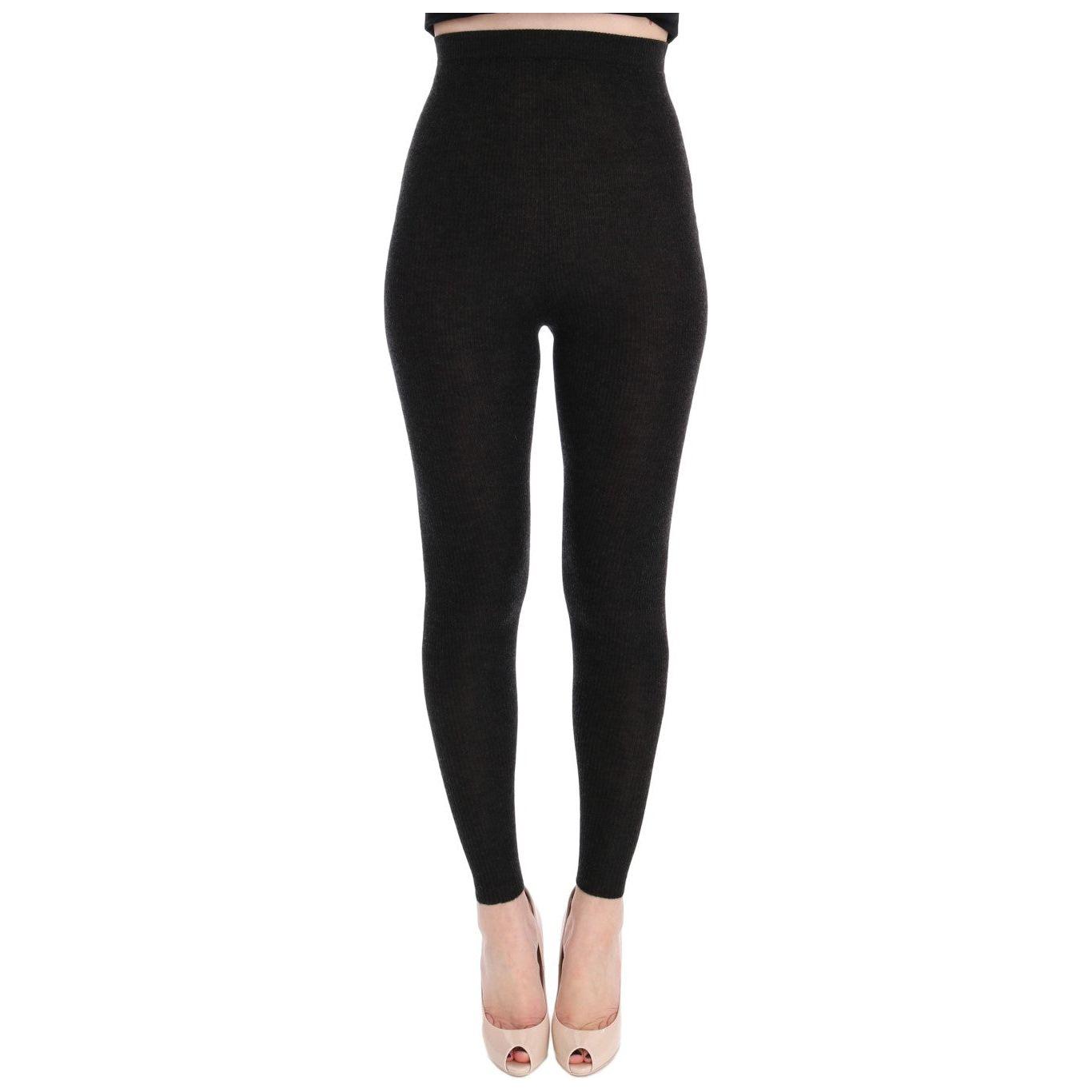 Dolce & Gabbana Gray Cashmere Stretch Tights