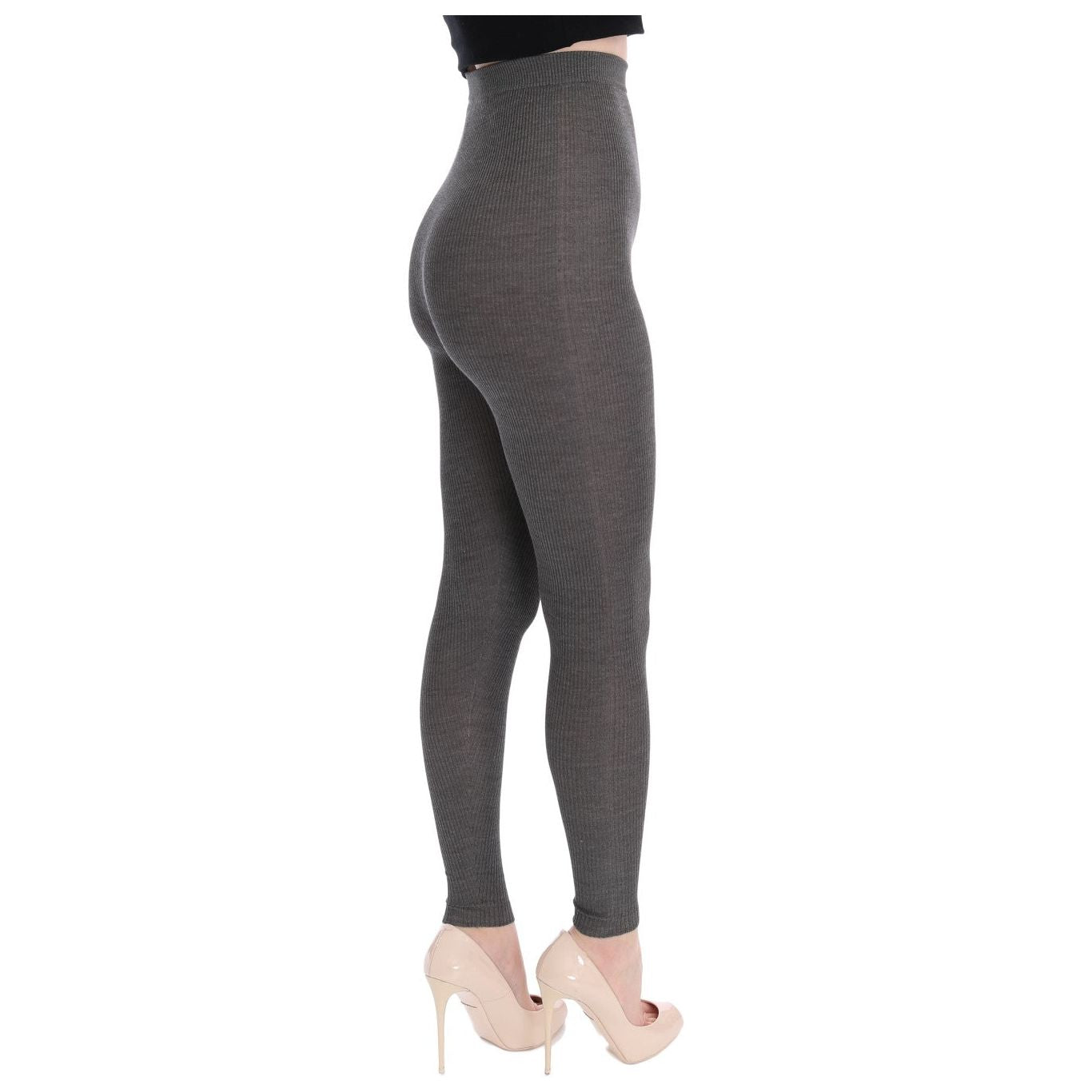 Dolce & Gabbana Gray Cashmere Stretch Tights