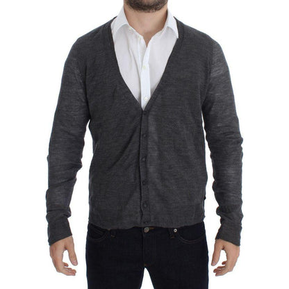 Costume National Gray Wool Button Cardigan Sweater Costume National
