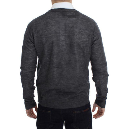 Costume National Gray Wool Button Cardigan Sweater Costume National