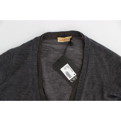 Costume National Gray Wool Button Cardigan Sweater Costume National
