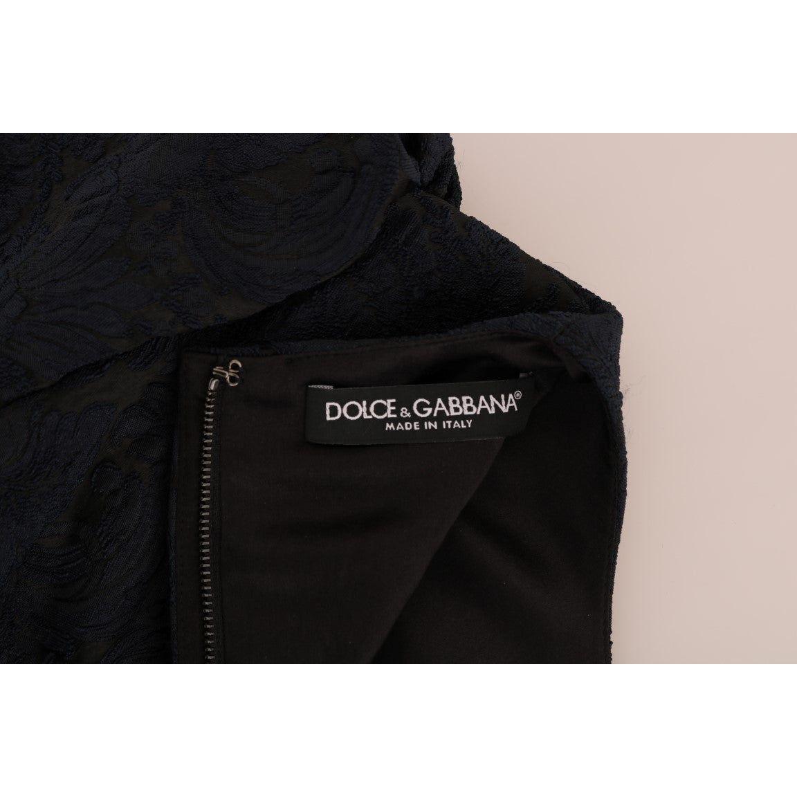 Dolce & Gabbana Black Blue Flare Mini Dress