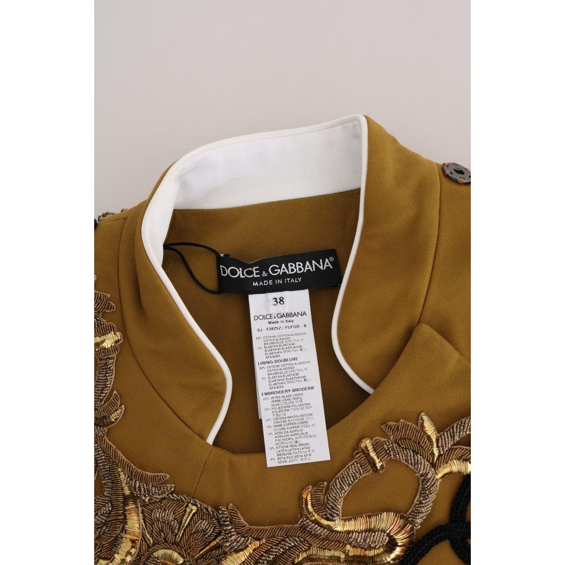 Dolce & Gabbana Yellow Crystal Cross Vest Jacket 1728,2% Elastane,67345645728,Clothing,Dolce & Gabbana,IT40|S,Jackets & Coats - Clothing,Jackets & Coats - Women - Clothing,Material: 98% Cotton,New with tags,Women,Women - Clothing,Yellow