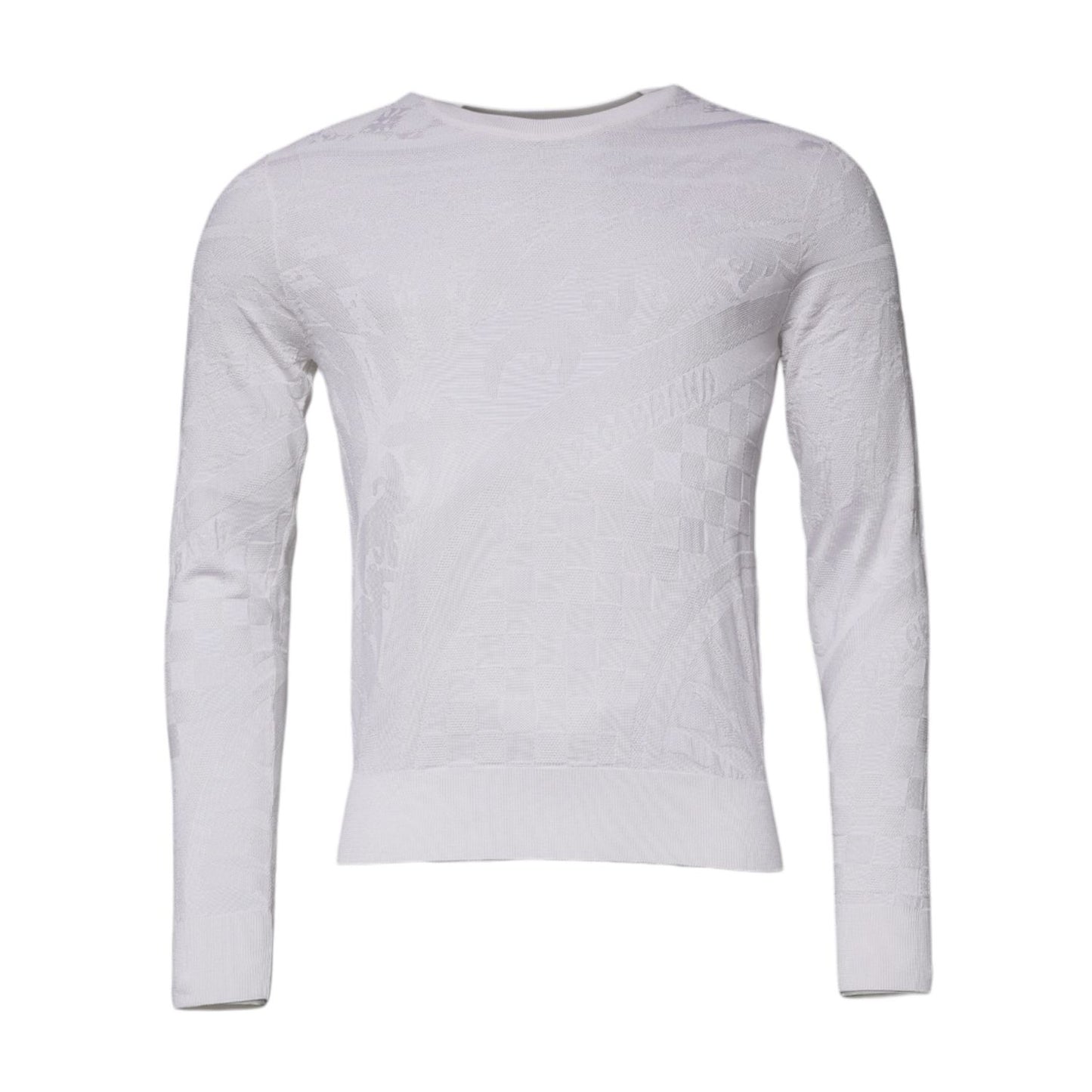 Dolce & Gabbana White Silk Crew Neck Men Pullover Sweater