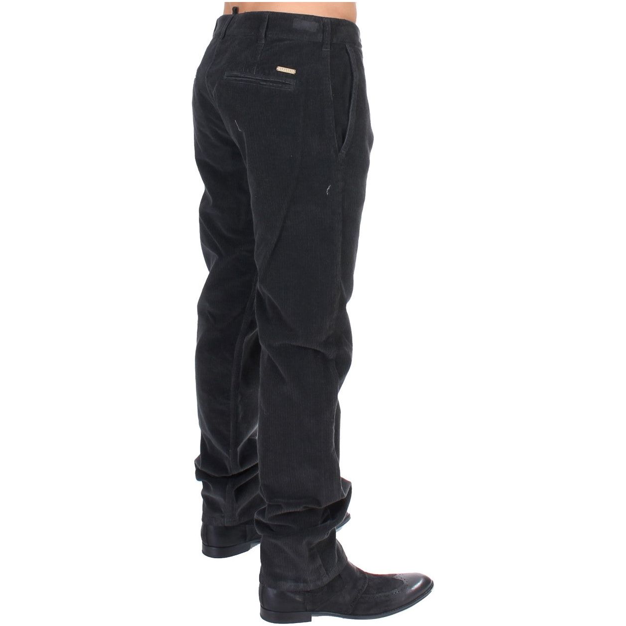 Jeans & Pants Elegant Black Cotton Corduroy Pants GF Ferre