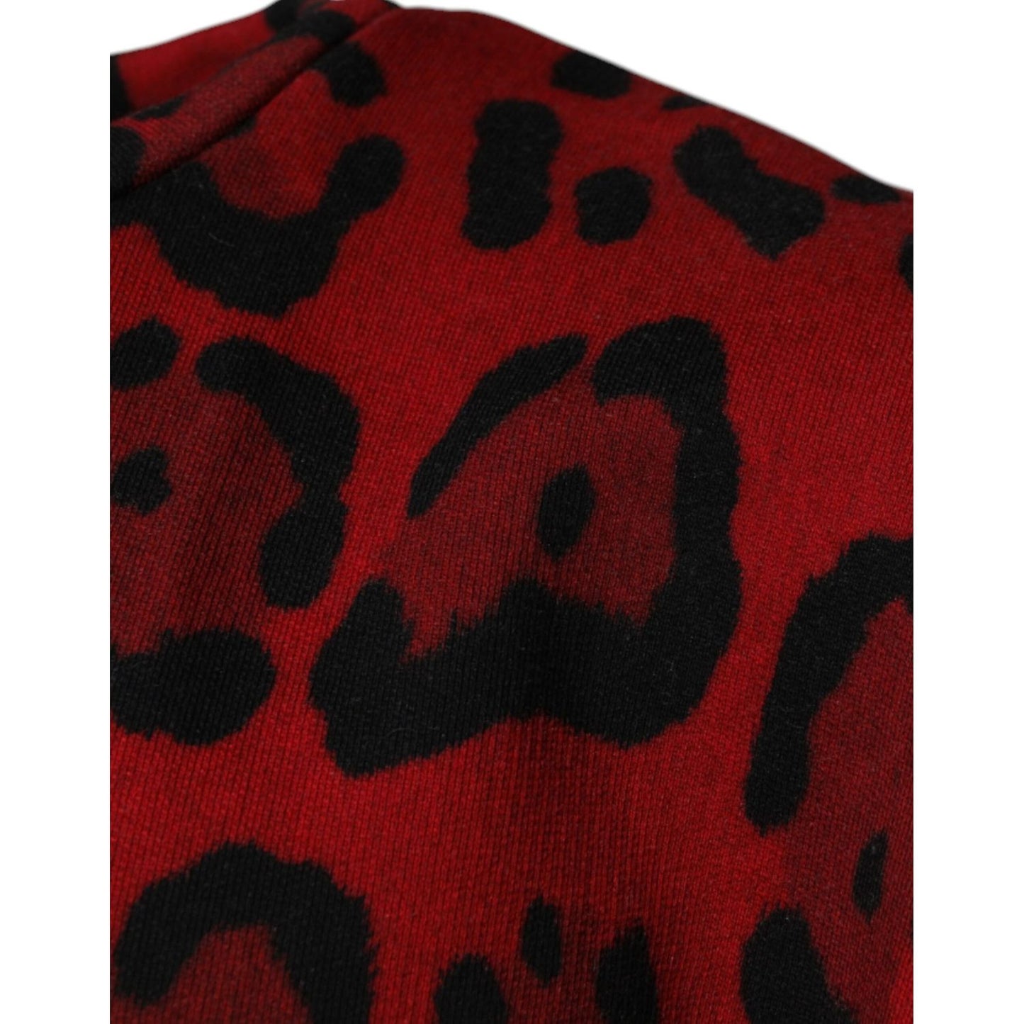 Dolce & Gabbana Red Leopard Print Cotton Sleeveless T-shirt