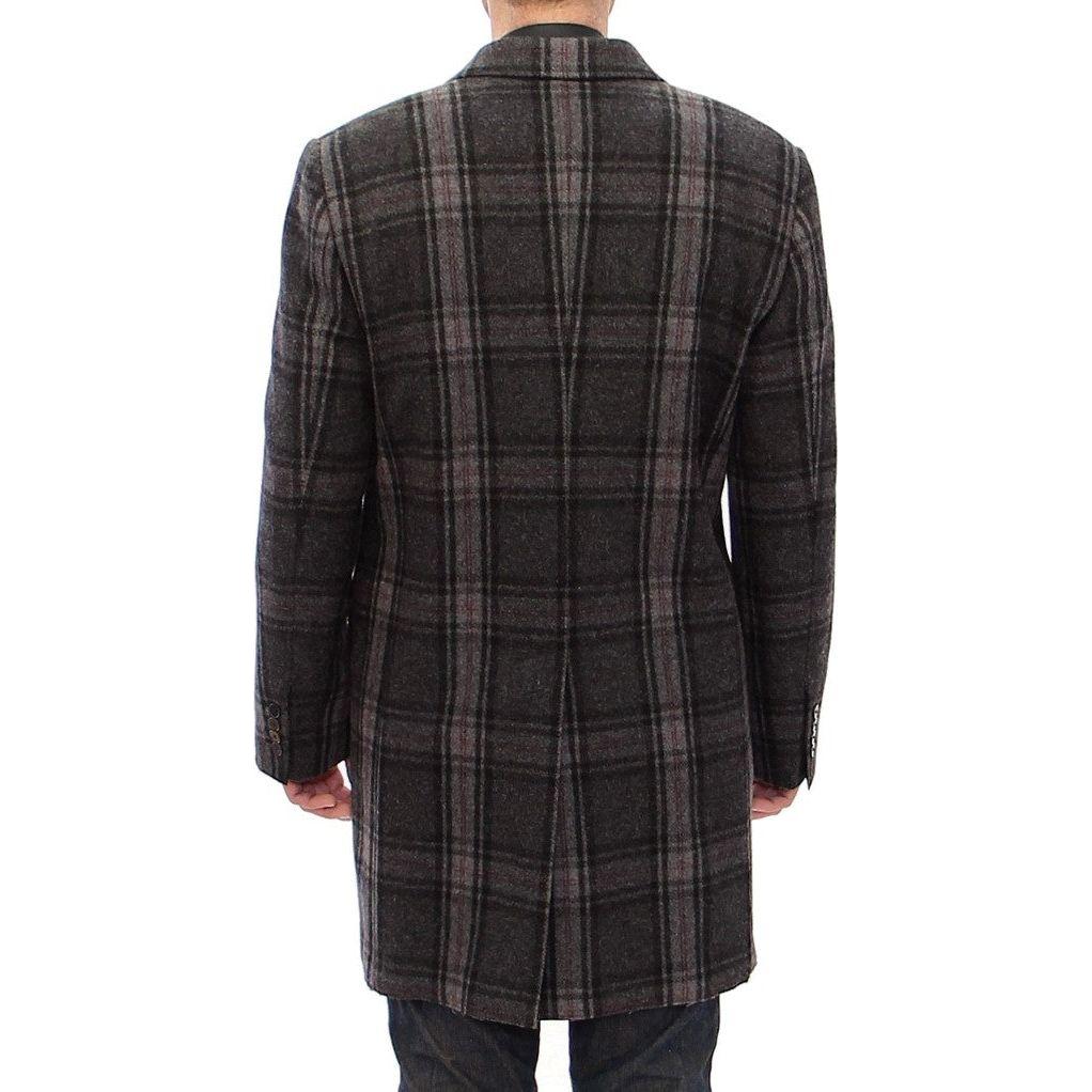 Dolce & Gabbana Gray Double Breasted Coat Jacket