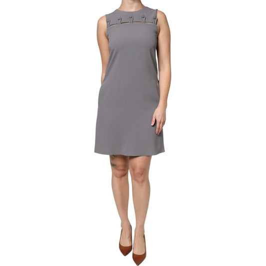 Emporio Armani Gray Round Neck Sleeveless A-line Mini Dress Emporio Armani