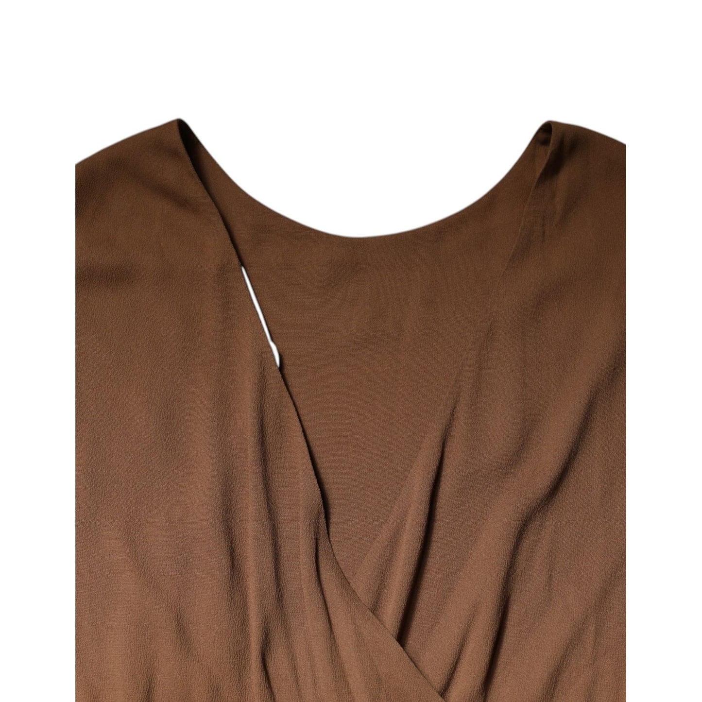 Fabiana Filippi Brown Sleeveless Deep V-neck A-line Long Maxi Dress Fabiana Filippi