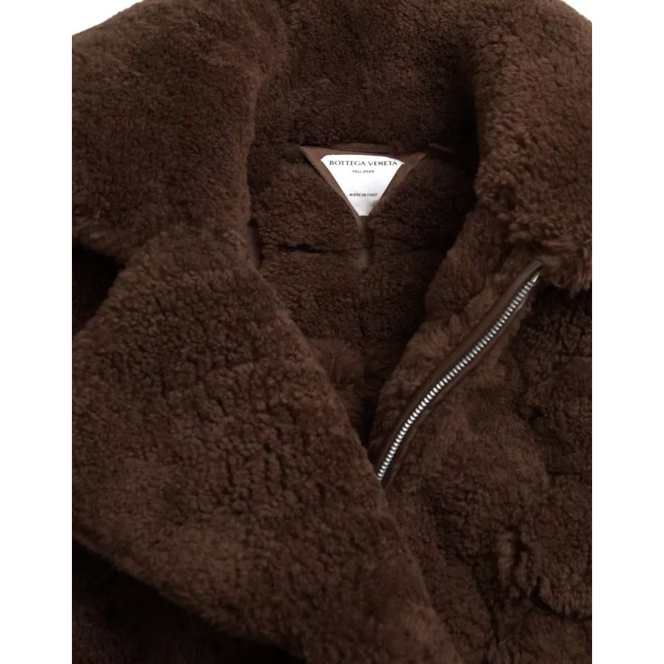 Bottega Veneta Brown Fur Lamb Shearling Coat Jacket