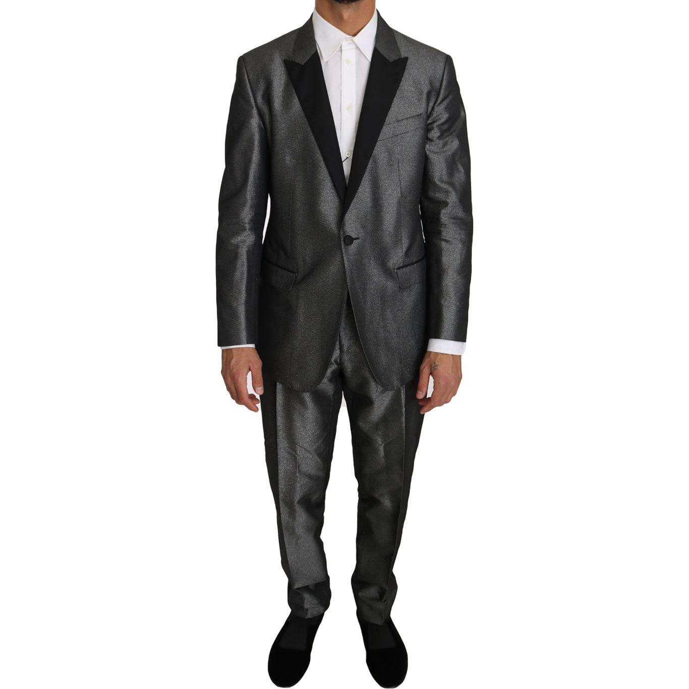 Dolce & Gabbana Gray Patterned MARTINI 2 Piece Suit Dolce & Gabbana