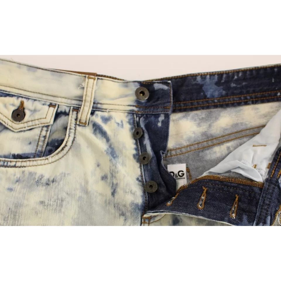 Dolce & Gabbana Blue D&G Cotton Washed Jeans Denim Shorts