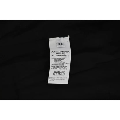 Dolce & Gabbana Black Wool Logo Waistcoat Vest