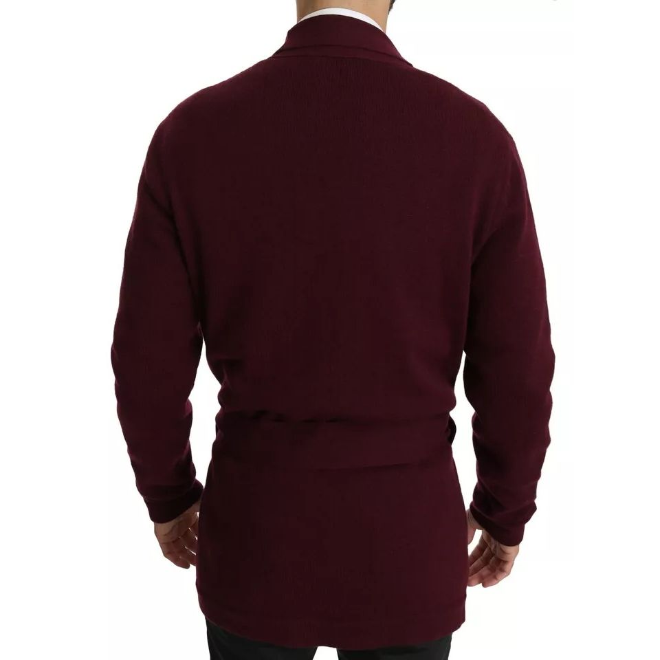 Dolce & Gabbana Bordeaux Cashmere Crown Cardigan Sweater Dolce & Gabbana