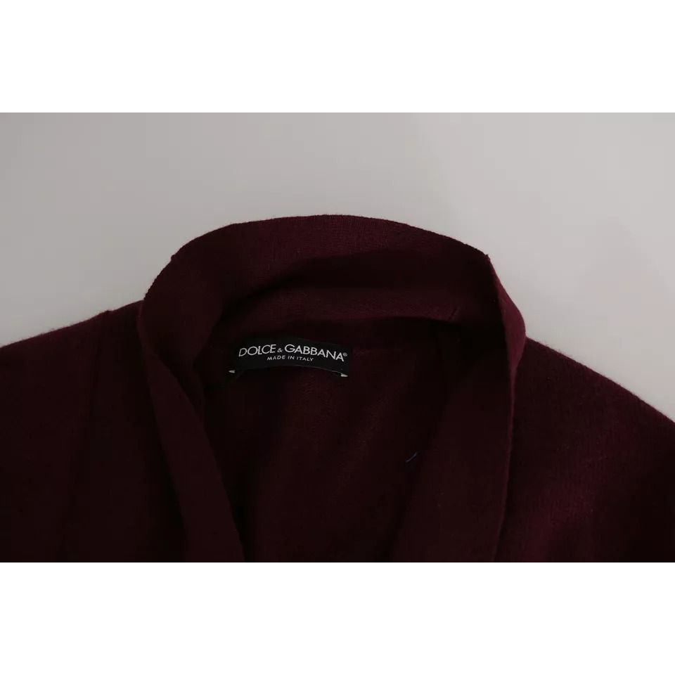 Dolce & Gabbana Bordeaux Cashmere Crown Cardigan Sweater Dolce & Gabbana