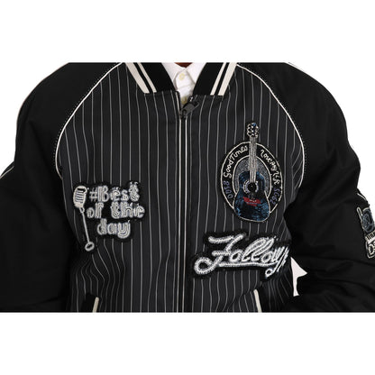 Dolce & Gabbana Black DD58 SG62 Sequined Beaded Jacket Coats & Jackets