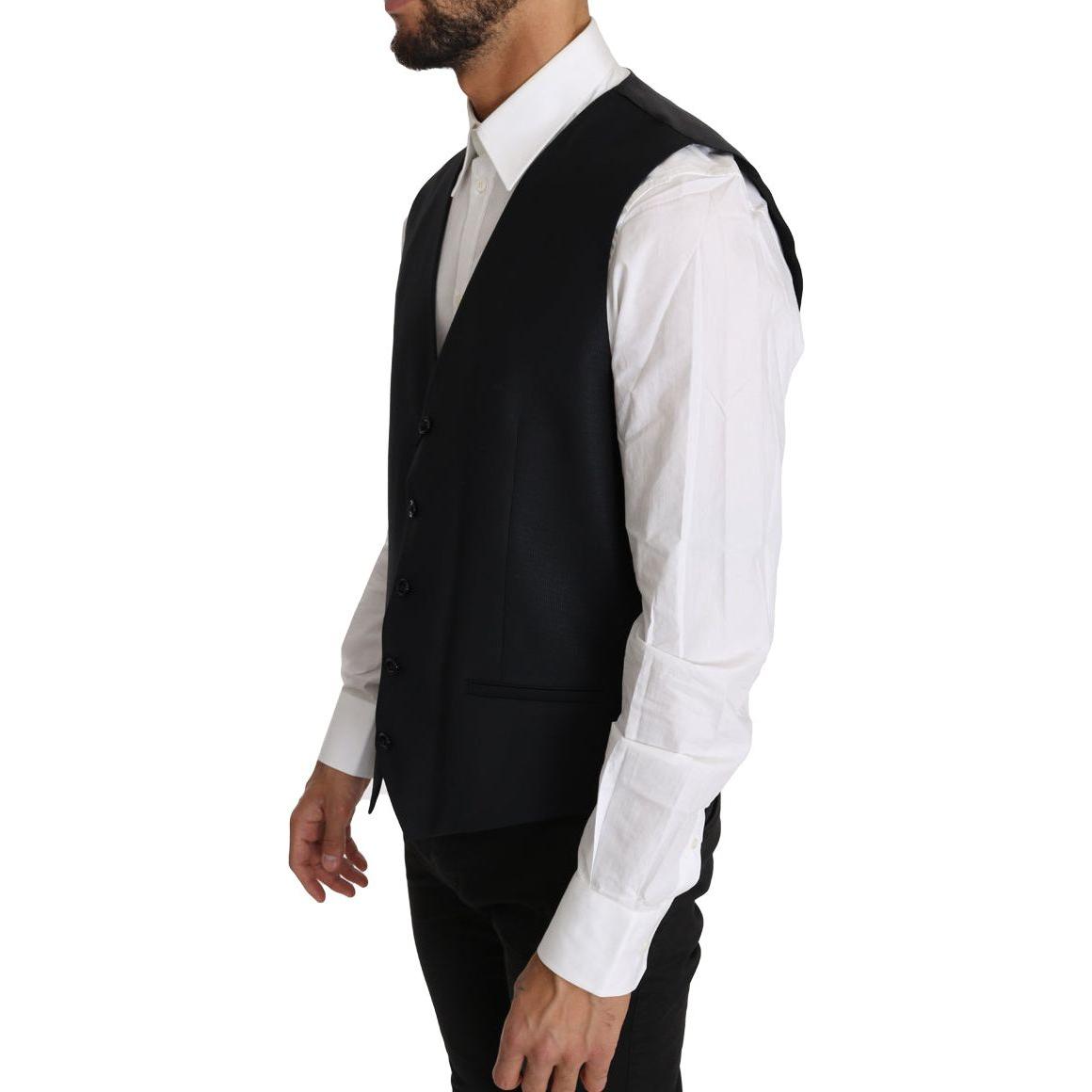 سترة رمادية أنيقة من الصوف والحرير بقصّة Slim-Fit من Dolce &amp; Gabbana