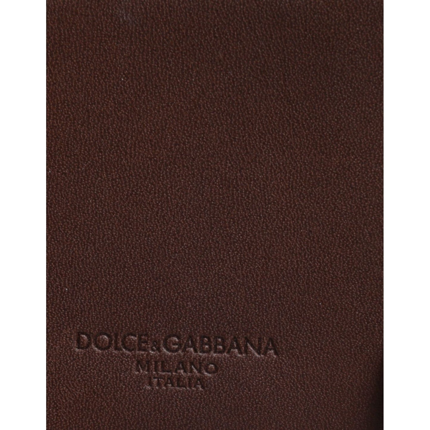 Dolce & Gabbana Brown Leather Zip Logo Keyring Coin Purse Keyring Wallet