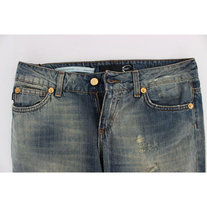 Cavalli Blue Cotton Low Waist Jeans Cavalli