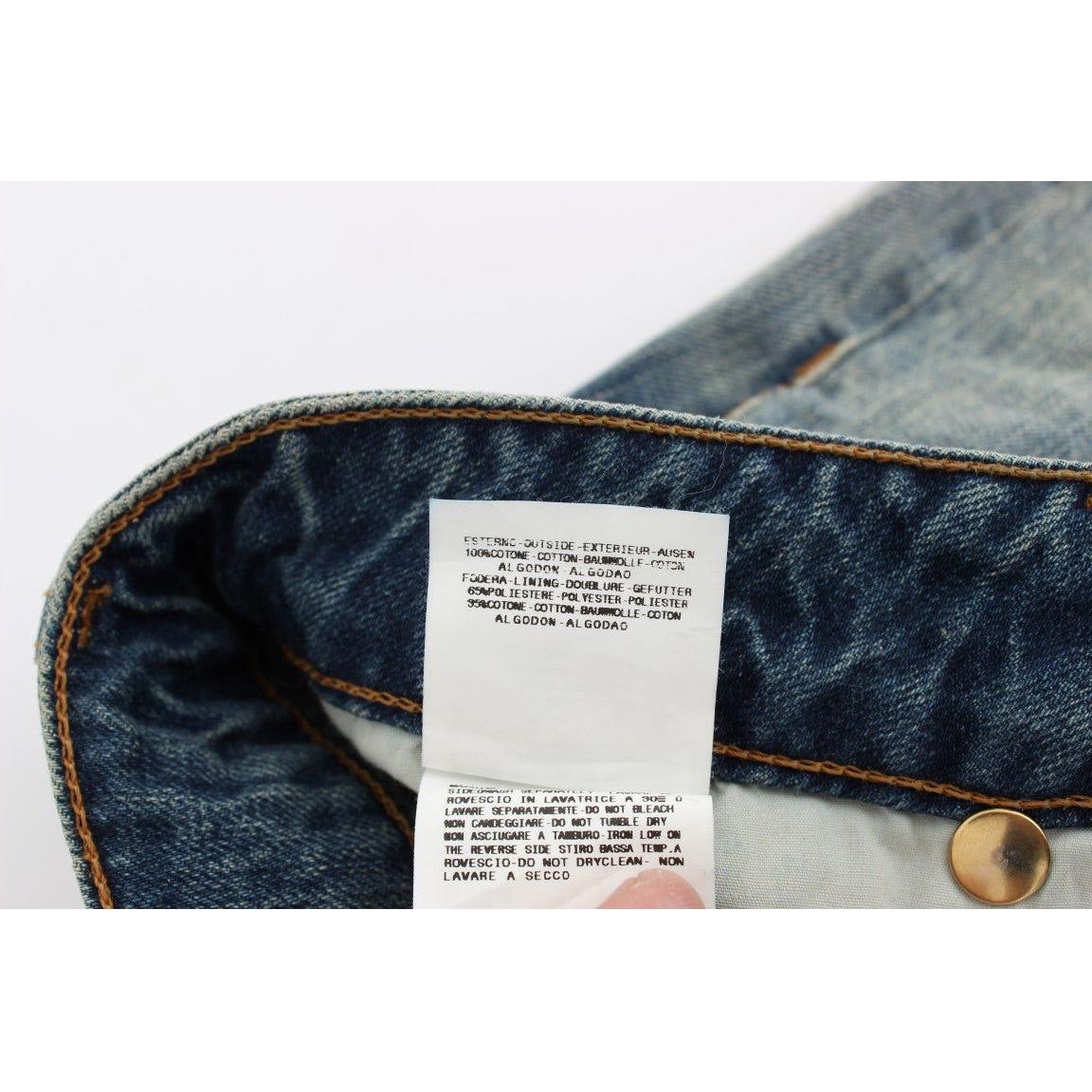 Cavalli Blue Cotton Low Waist Jeans Cavalli