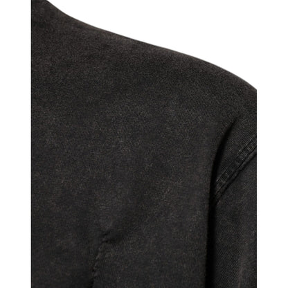 Dolce & Gabbana Gray Leopard Print Cotton Crew Neck T-shirt