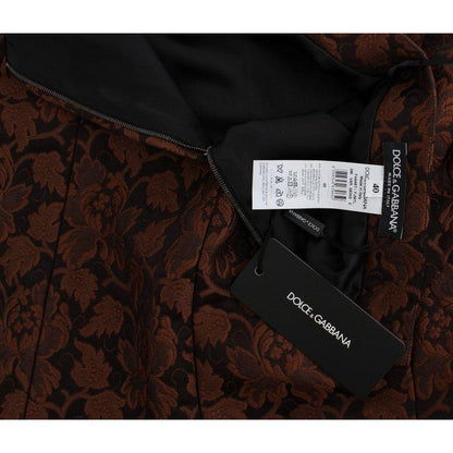 Dolce & Gabbana Brown Floral Brocade Mini Bubble Skirt Dolce & Gabbana