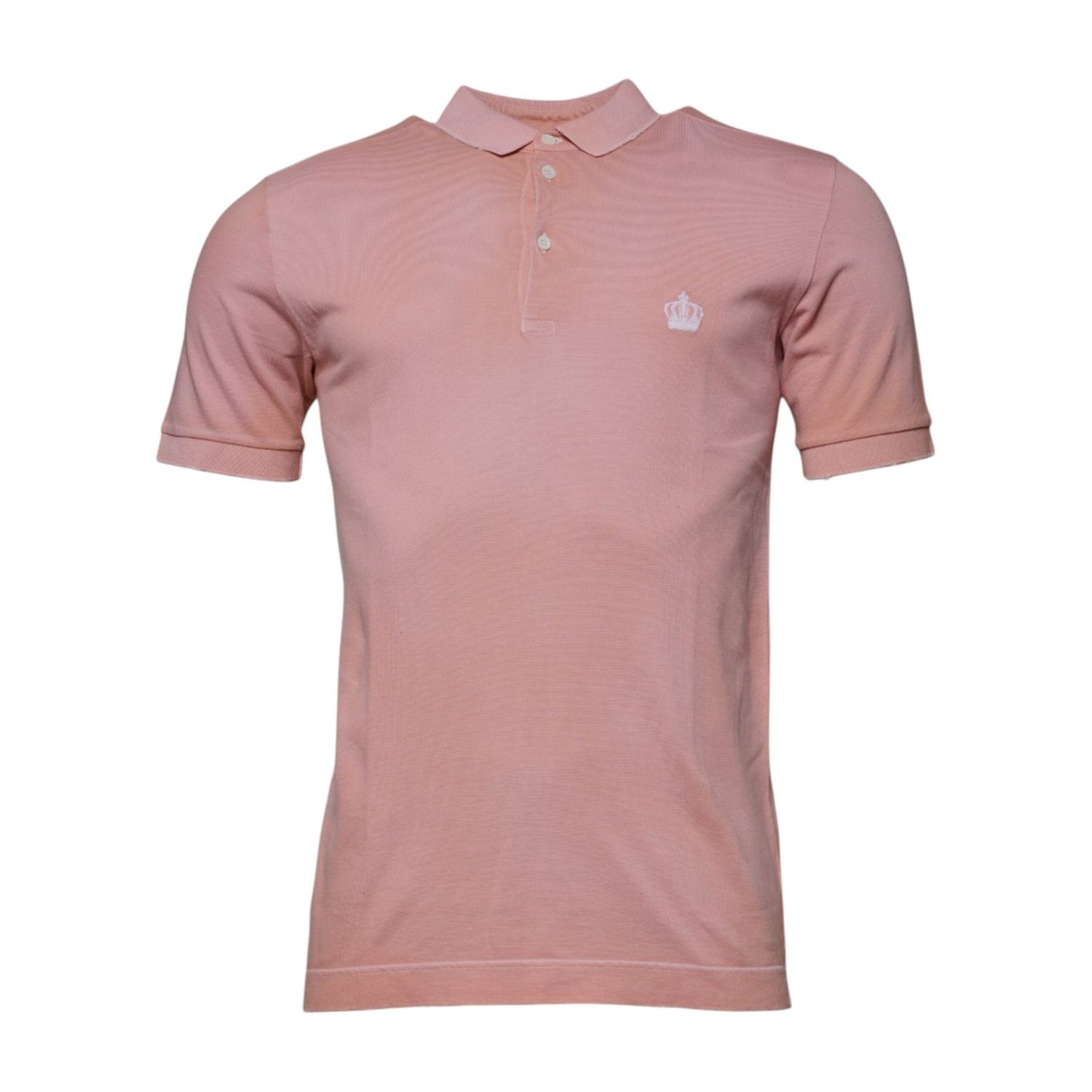 Dolce & Gabbana Pink Crown Collared Short Sleeve Polo T-shirt