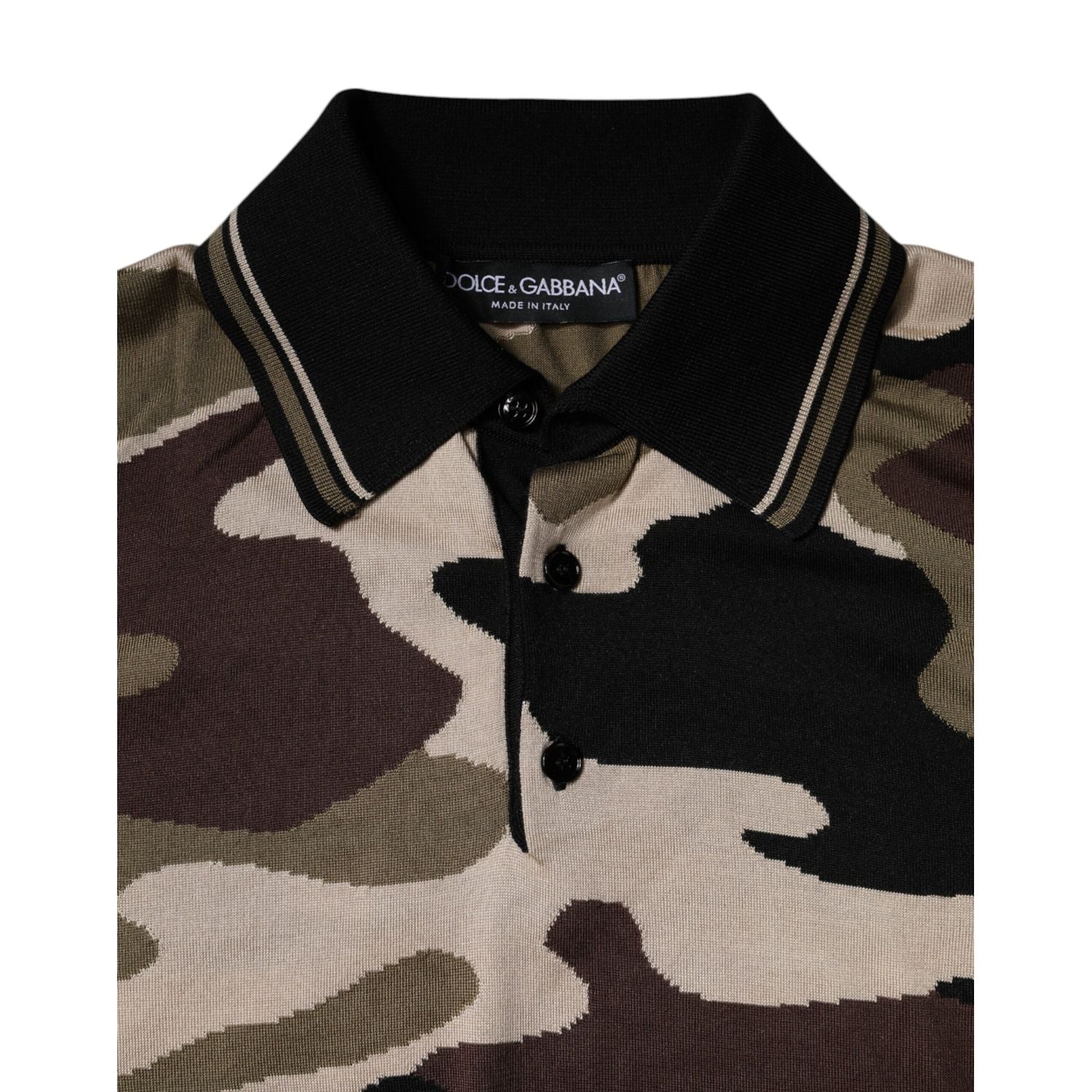 Dolce & Gabbana Multicolor Camouflage Collared Polo T-shirt