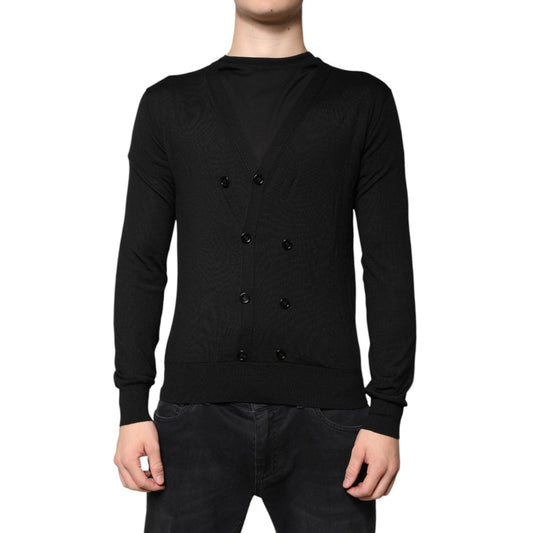 Dolce & Gabbana Black Cashmere Button Down Cardigan Sweater Dolce & Gabbana