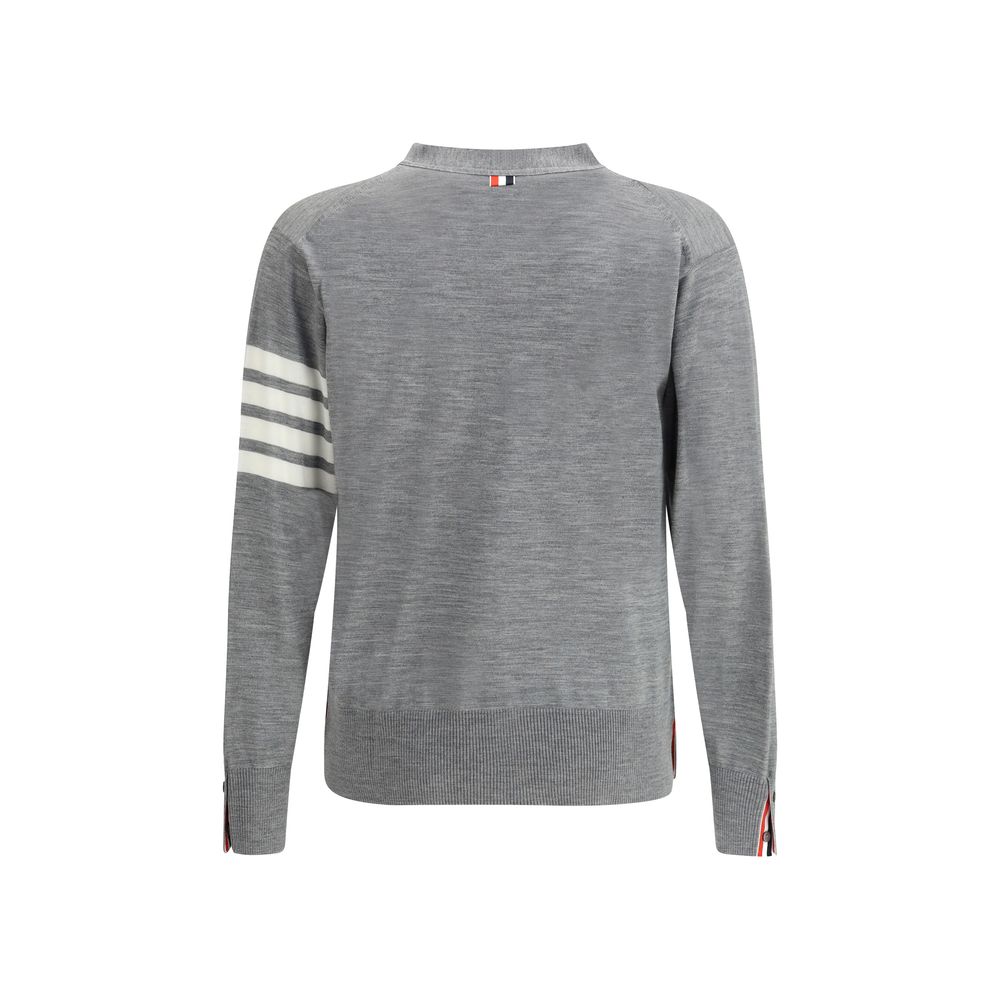 Thom Browne Gray Fleece Wool Cardigan Thom Browne