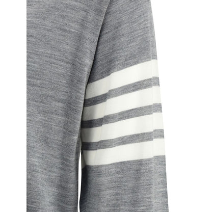Thom Browne Gray Fleece Wool Cardigan Thom Browne